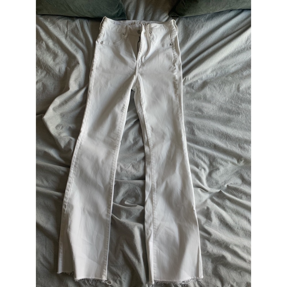 American Eagle High Waisted White Flare Jeans